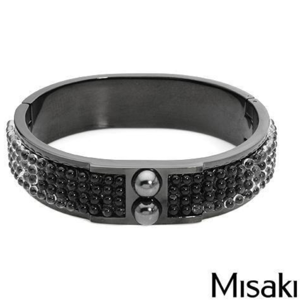 MISAKI CAVIAR COLLECTION GUN METAL/BLACK BRACELET